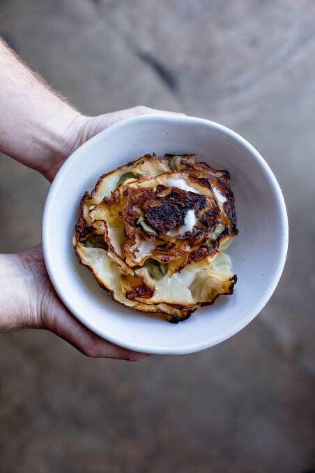 Roasted cabbage. oyster sauce.  Photo: Ashley St George