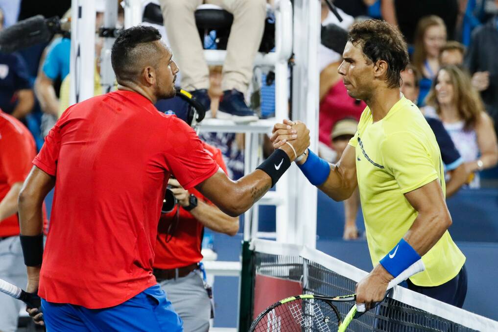 Nick Kyrgios beat world No. 1 Rafael Nadal in straight sets. Photo: John Minchillo