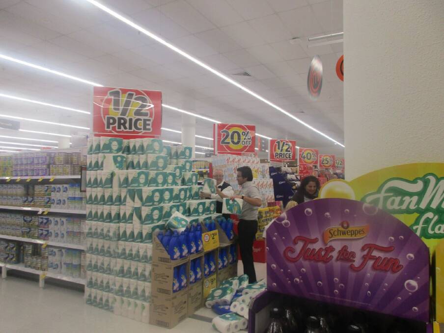 A little stumble in Wednesday's opening of Coles at the Canberra Centre Photo: Supplied