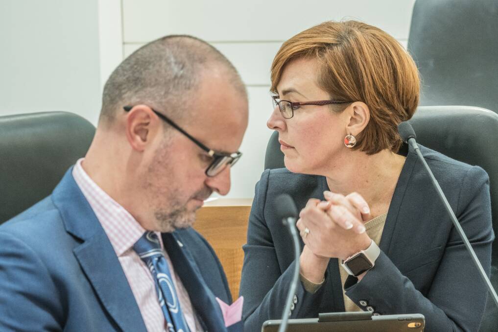 Chief Minister Andrew Barr and Health Minister Meegan Fitzharris. Photo: Fairfax Media
