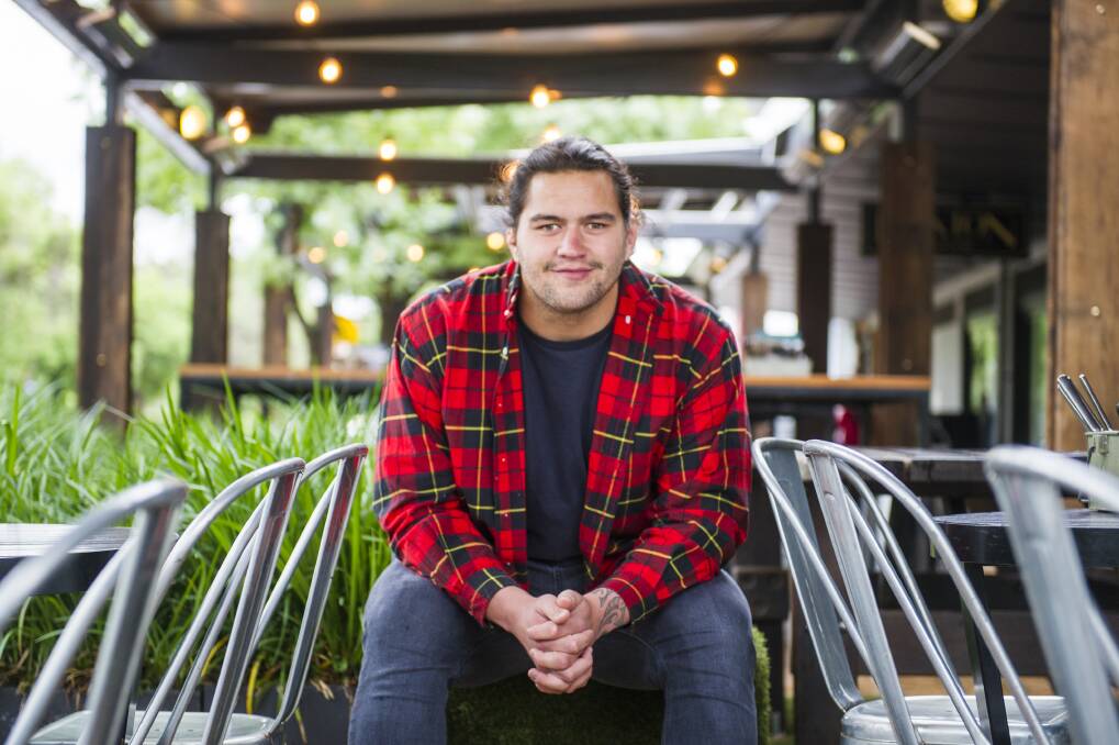 Tyrel Lomax was back in Canberra to recharge for restarting his All Blacks bid. Photo: Dion Georgopoulos