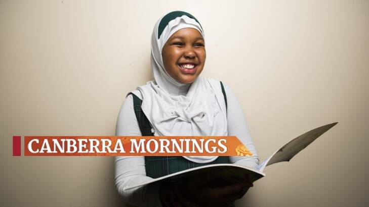 Canberra Islamic School year 6 student and school captain, Fanta Barrie. 
 Photo: Rohan Thomson
