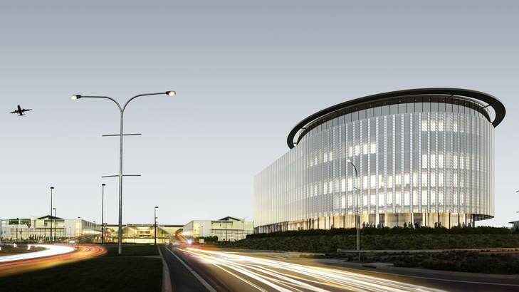 An artist's impression of the new hotel at Canberra Airport. Photo: Supplied