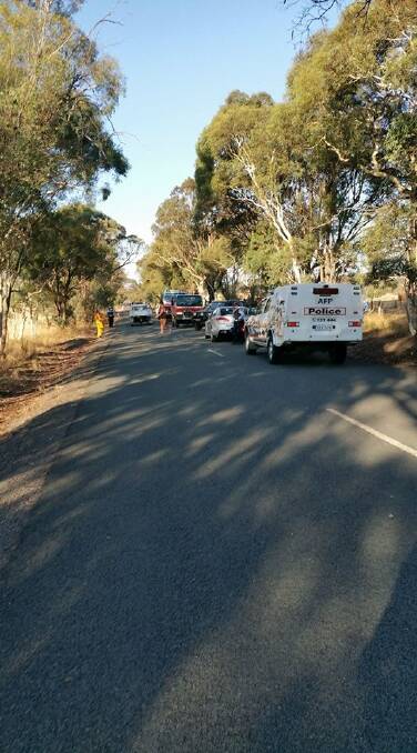 ACT police and a group of fellow volunteers came to the fire captain's aid.  Photo: Supplied