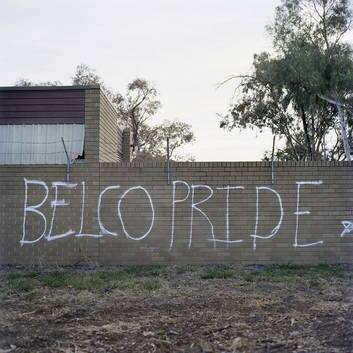 This graffiti on a wall in Spence inspired photographer Lee Grant to celebrate the suburban richness of Belconnen. Photo: Supplied