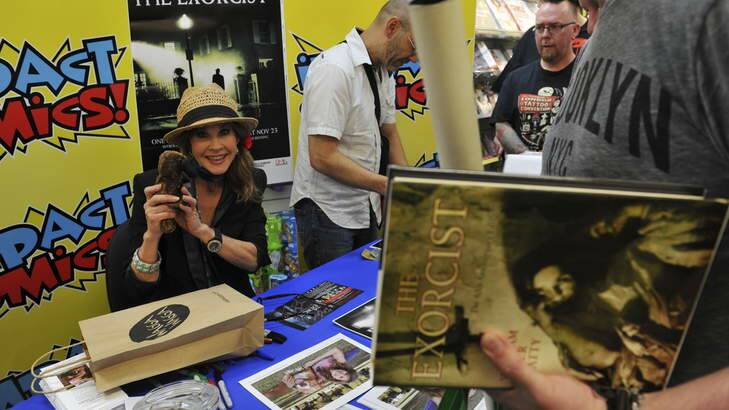 Actress, Linda Blair, star of the film, The Exorcist, arrived at Impact Comics in Civic for an autograph session. Photo: Graham Tidy