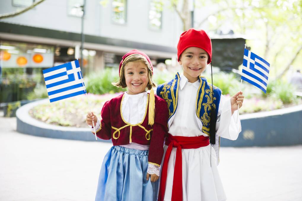 Karissa Frilingos, 6, and Sideri Pashalidis, 7, are among the youngest performers at this year's National Multicultural Festival. Photo: Dion Georgopoulos