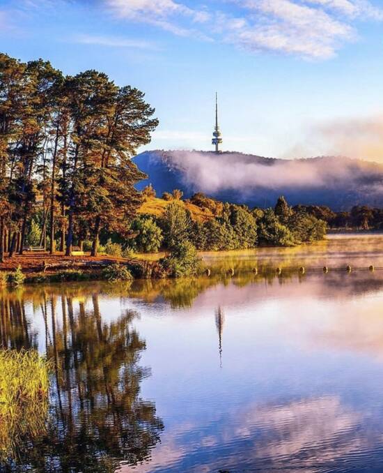 Carol Elvin snaps Canberra's signature look: a little bit of morning fog and a whole lot of sunshine. Photo: @carolelvin