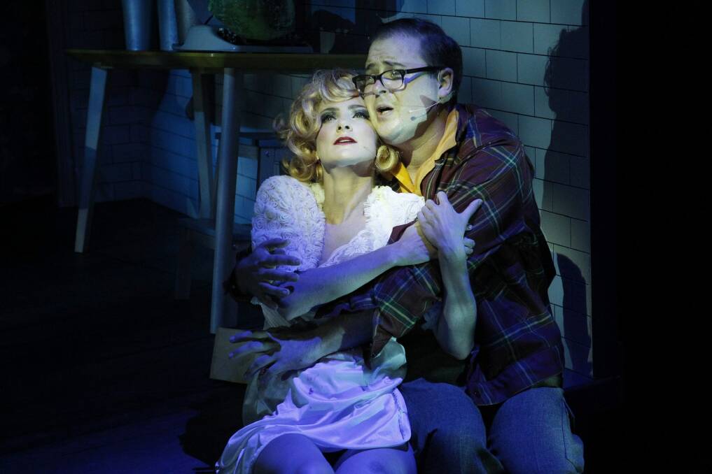Esther Hannaford as Audrey and Brent Hill as Seymour in Little Shop of Horrors. Photo: Jeff Busby