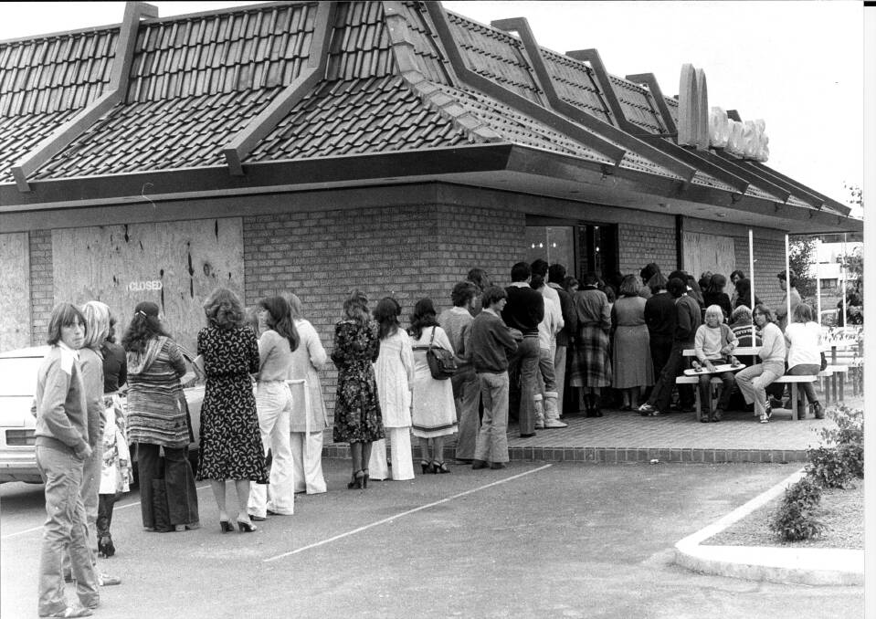 People queuing outside the McDonald's in Weston Creek in 1979. Recognise anyone?  Photo: Fairfax Media