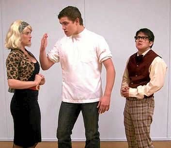Audrey (Kelly Roberts), Orin (Zack Drury) and Seymour (Will Huang).