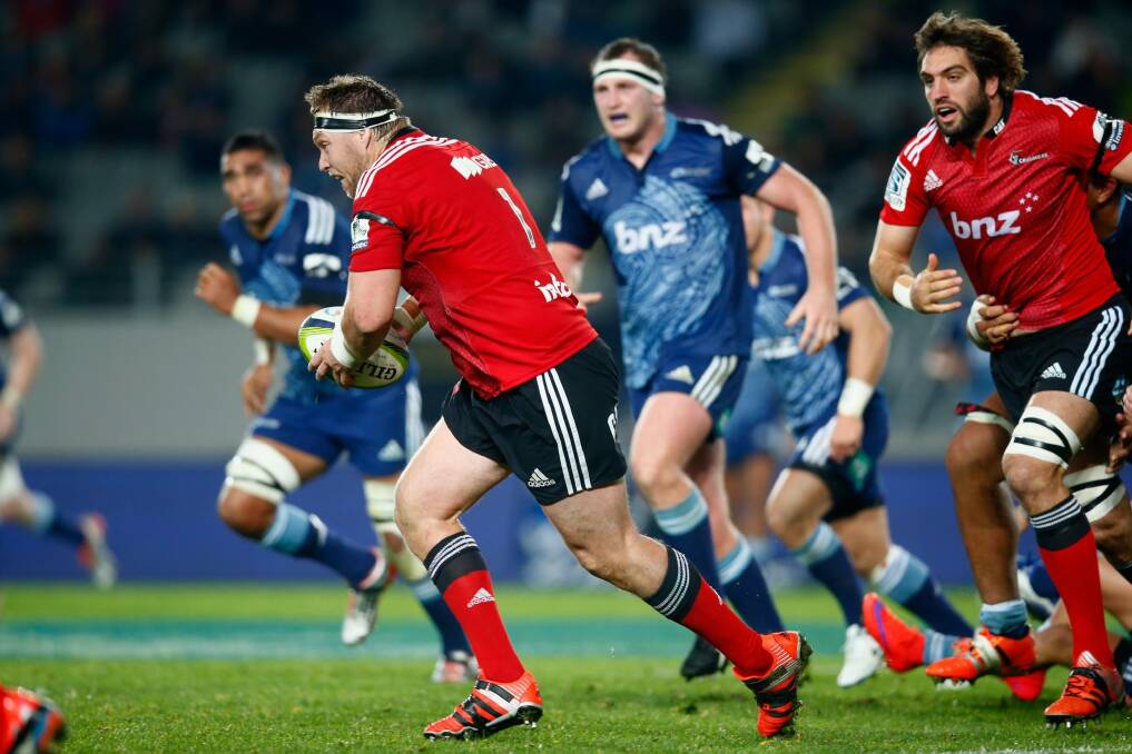 Mind games: Canterbury Crusaders prop Wyatt Crockett says stopping the rolling maul of the Brumbies is easier said than done. Photo: Phil Walter