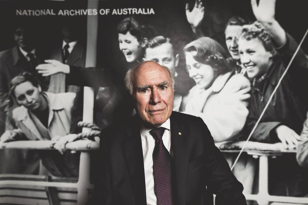 Former prime minister John Howard at the National Archives of Australia. Photo: Jamila Toderas