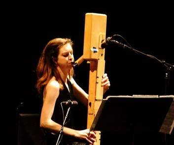 Anna Petrini wields a Paetsold contrabass recorder. Photo: Supplied
