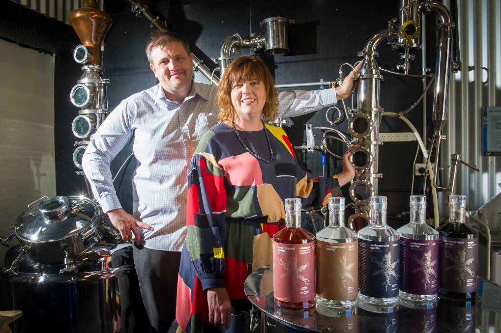 Brother and sister owners of Underground Spirits Distillery, Toby Angstmann and Claudia Roughley.  Photo: Elesa Kurtz