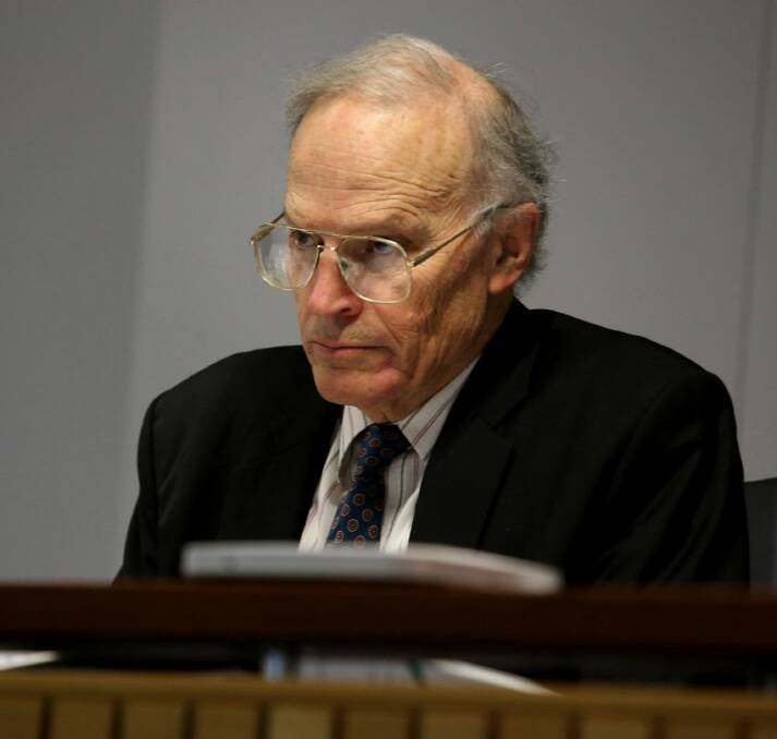 Commissioner Dyson Heydon at the Royal Commission into Trade Union Governance and Corruption.  Photo: David Geraghty