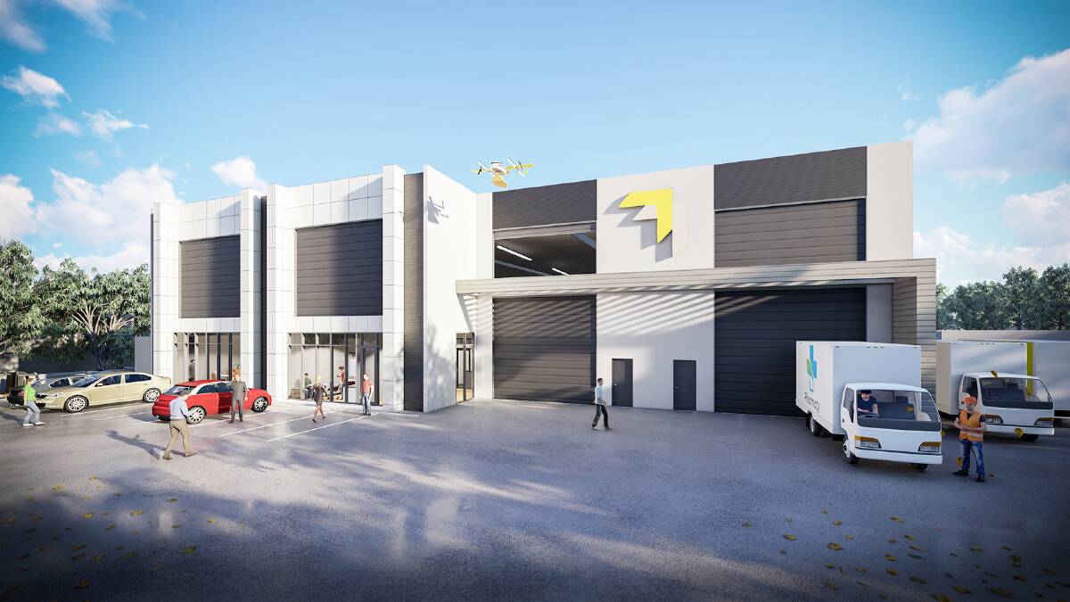 Artist impression of drone delivery company Wing\'s proposed Mitchell headquarters Photo: Supplied. 