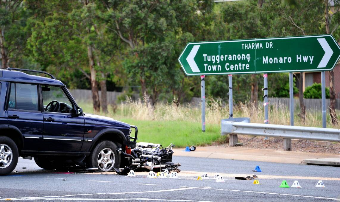 The unimpaired motorbike rider involved in this accident was charged with drug-driving over traces of cannabis. Photo: Melissa Adams