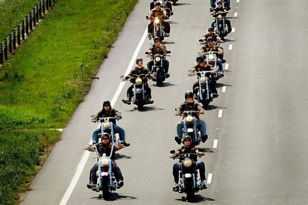 Members of the Comanchero Motorcycle Club.  Photo: Paul Rovere