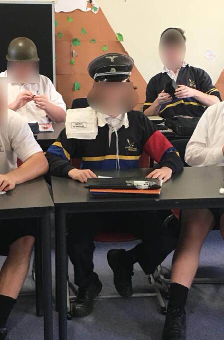 The students were given Nazi uniform to wear. Photo: Supplied
