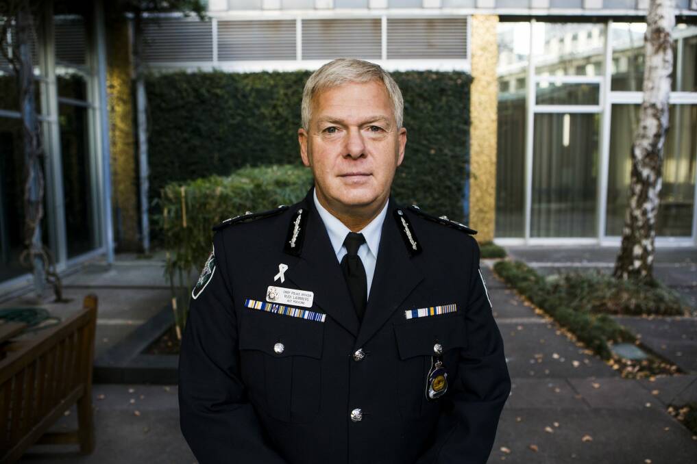 Assistant Commissioner Rudi Lammers started his police career in the ACT in 1982 and will retire as the territory's chief police officer at the end of this year. Photo: Jamila Toderas