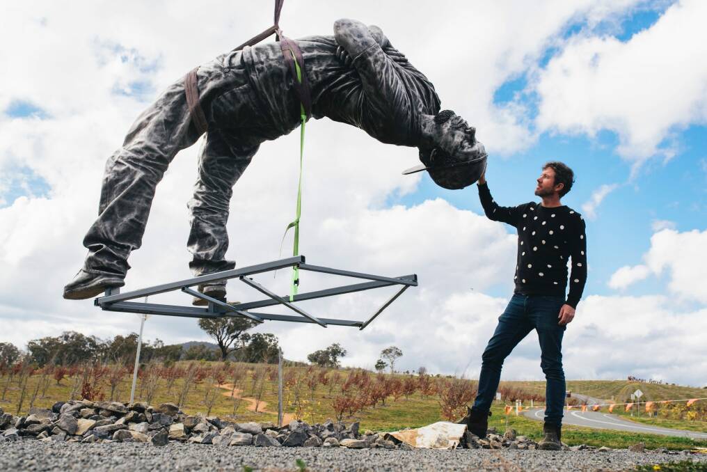 Sculptor Louis Pratt grew up in Canberra and is thrilled to have a work at the arboretum. Photo: Rohan Thomson
