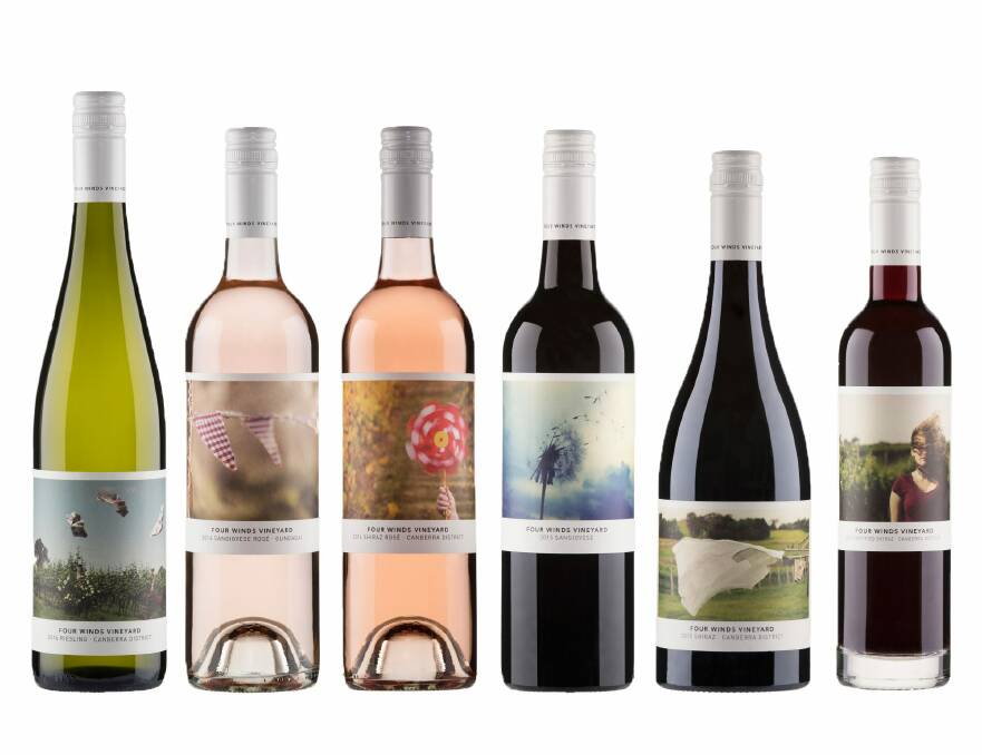 Murrumbateman's Four Winds Vineyard has been named Overall Supreme Champion at the 2017 Drinks International Wine Design Challenge for their new range of wine labels. Photo: Supplied
