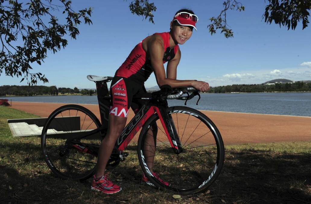Canberra triathlete, Michelle Wu, is returning from a back injury and will compete in this Sunday's T3X Endurance Triathlon in Canberra. Photo: Graham Tidy