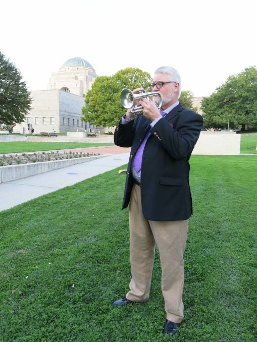 Paul Goodchild plays the Gallipoli cornet.  Photo: Kat Southwell
