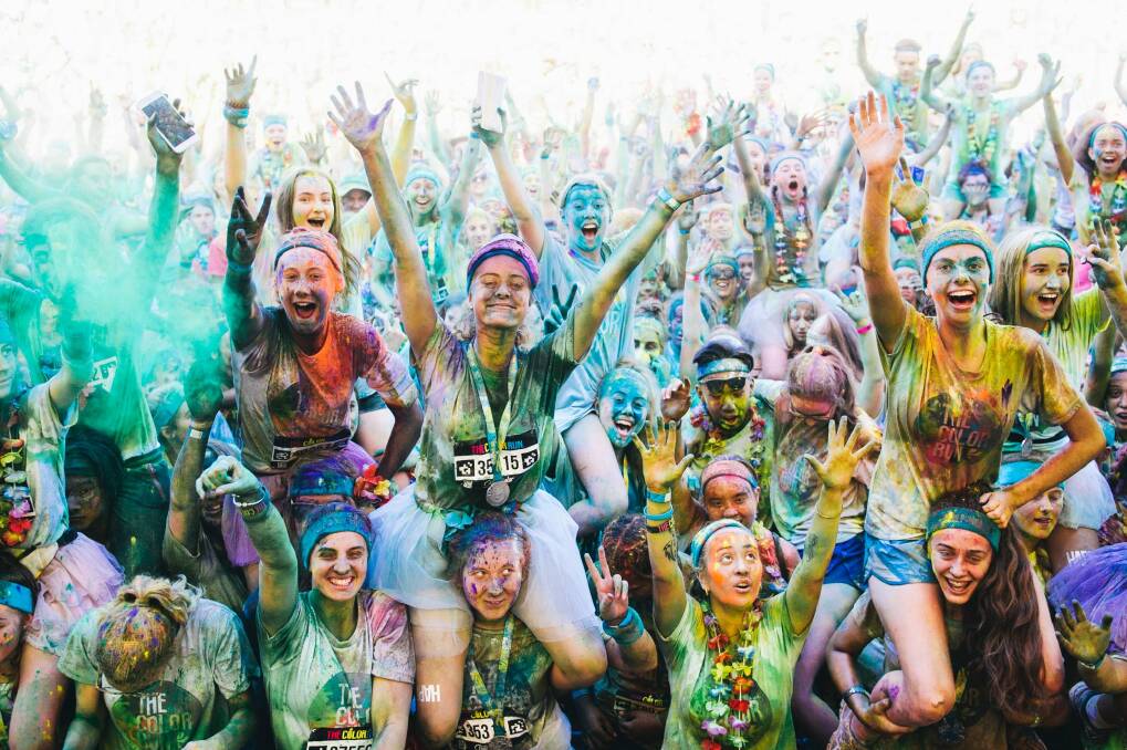 The Color Run at Stage 88 in Canberra. Photo: Rohan Thomson