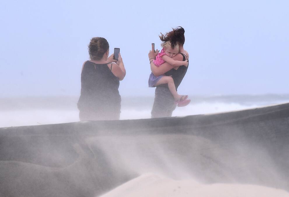 Wind was wreaking havoc on Gold Coast beaches on Friday.  Photo: AAP/Dave Hunt. 