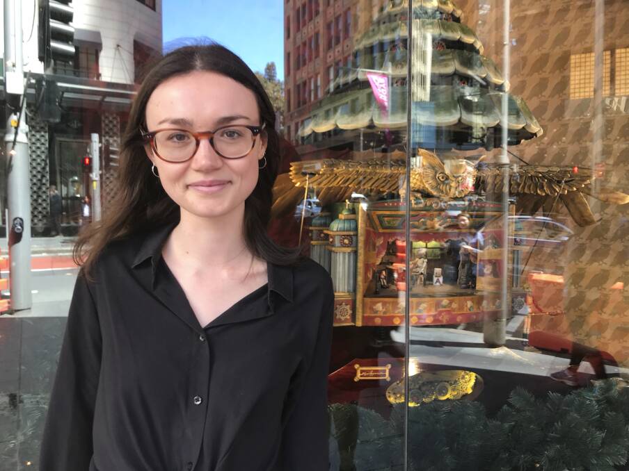 Laura Webster, 25, thought that this year's Christmas window display was "creepy". Photo: Cassandra Morgan