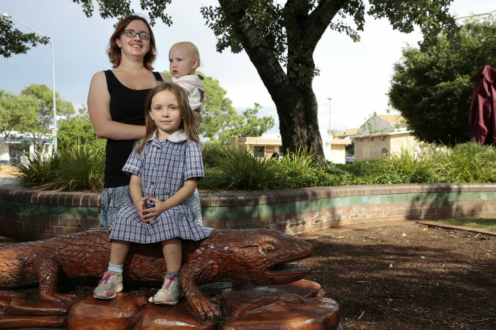 Holt-resident Carina Merritt, pictured with her children 5-year-old Xanthe and 1-year-old Orion, said Canberrans would miss Katy Gallagher. Photo: Jeffrey Chan