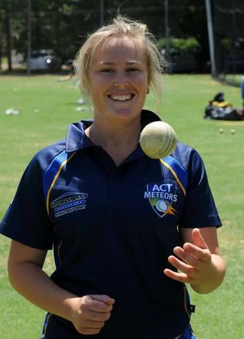ACT Meteors player Sally Moylan hit the winning runs on Friday. Photo: Richard Briggs