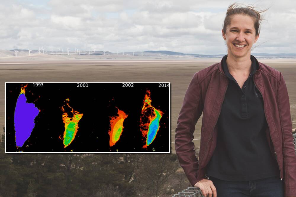 Belle Tissott, one of the developers at Geoscience Australia that has helped to map water levels in Lake George over 30 years.  Photo: Jamila Toderas