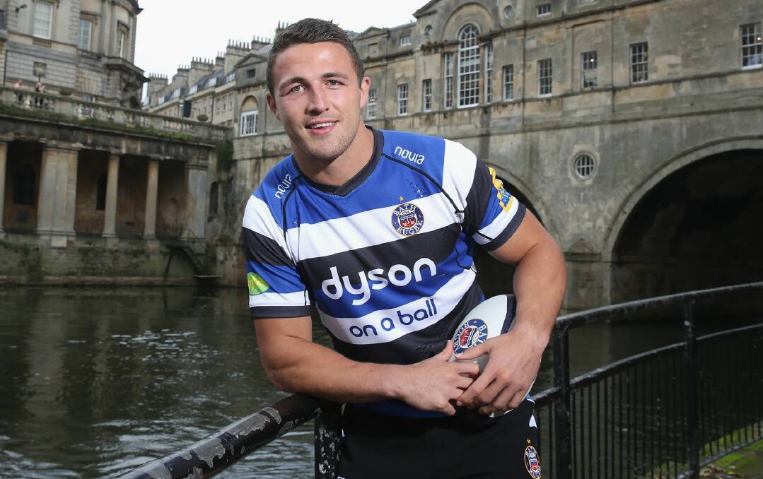 Bath time: Sam Burgess has begun his quest to make England's World Cup squad. Photo: Getty Images
