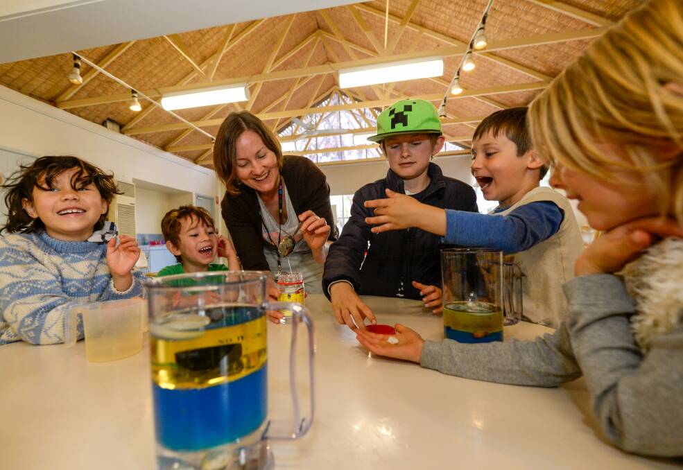 Home science education group at the Henry Atkinson Art and Craft centre. Left to right: Zai, Kavi, teacher Joanne Brooks, Dylan, Alex and Bessy. Photo: Justin McManus