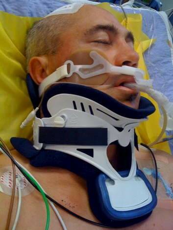 Former Raiders player David Boyle recovering from a coma in 2010. Photo: Supplied