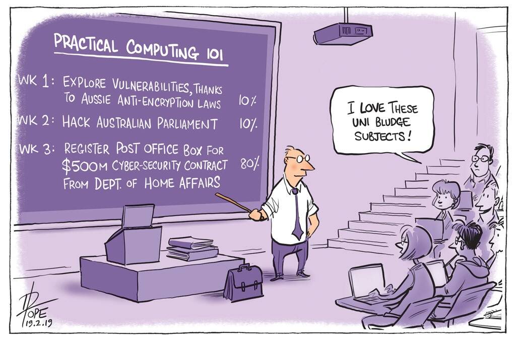 The Canberra Times editorial cartoon for Tuesday, February 19, 2019. Photo: David Pope