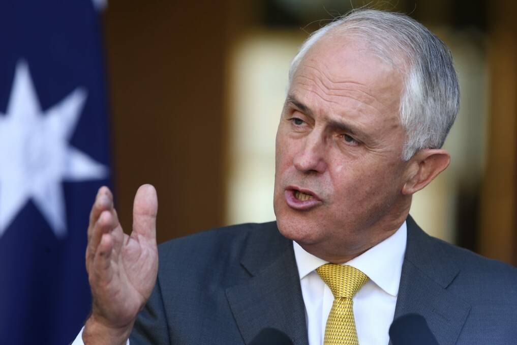 Prime Minister Malcolm Turnbull during a press conference at Parliament House on Monday. Photo: Andrew Meares