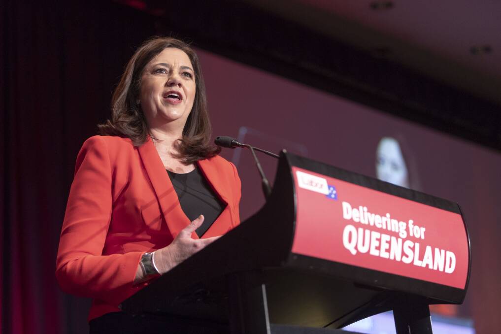 Annastacia Palaszczuk speaks at the annual Labor state conference at the Brisbane Convention and Exhibition Centre. Photo: AAP - Glenn Hunt
