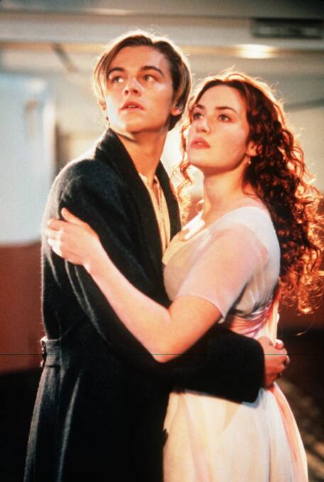 Leonardo DiCaprio and  Kate Winslet in <i>Titanic</i>.