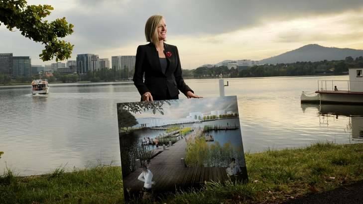 Chief Minister Katy Gallagher with The City Plan. Photo: Colleen Petch