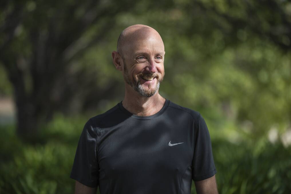 Canberra teacher Tony Cox is running to Moruya to bring attention to the importance of teacher morale and wellbein Photo: Sitthixay Ditthavong