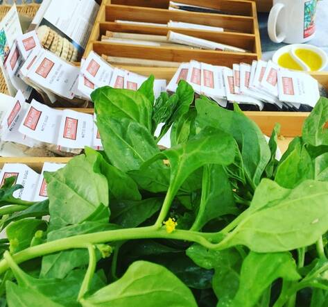 Fresh Warrigal greens and seeds from Bent Shed Produce. Photo: Supplied