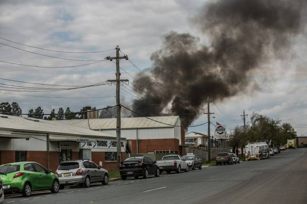 All of Canberra's specialist fire trucks were tied up at a fire in Fyshwick.  Photo: Jamila Toderas