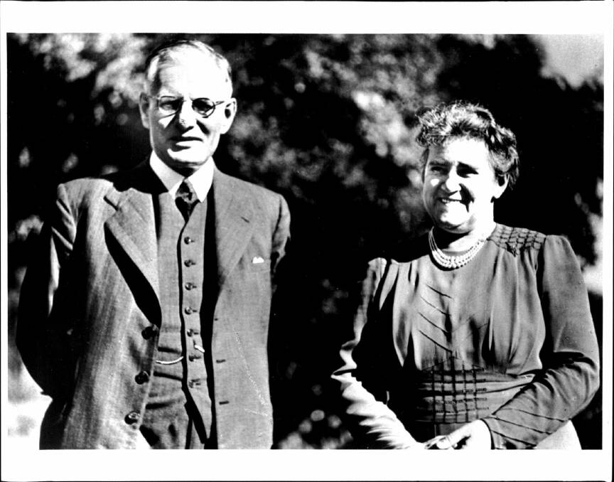 John Curtin and Elsie Curtin at the Lodge, circa 1945.  Photo: Photographer Unknown