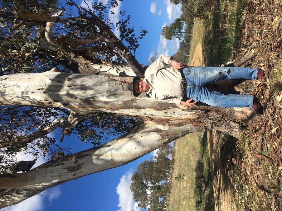 Ian Macdonald at the Kambah Killing Tree, now part of Urambi Hills Nature Reserve. Photo: Tim the Yowie Man