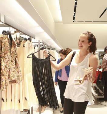 Laura Patterson, 22, at the Opening of Zara clothes store at Bondi junction in September. Photo: Jacky Ghossein