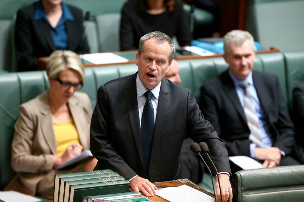 Opposition Leader Bill Shorten pursued Mr Turnbull over the guns issue in Parliament on Tuesday. Photo: Alex Ellinghausen